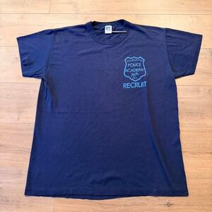Vintage Navy Russell Athletic Police Academy Recruit faded Tee shirt 70's